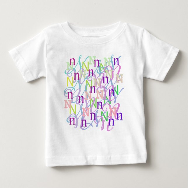 Camiseta De Bebé Confeti de Letras "N" (Anverso)