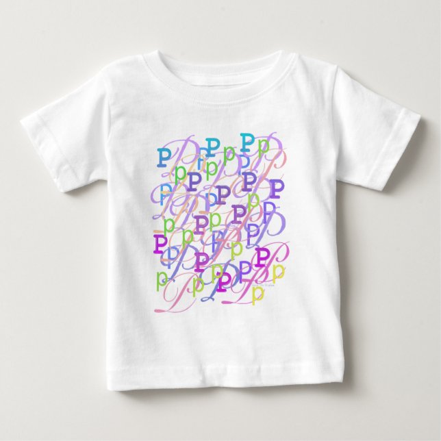 Camiseta De Bebé Confeti de Letras "P" (Anverso)