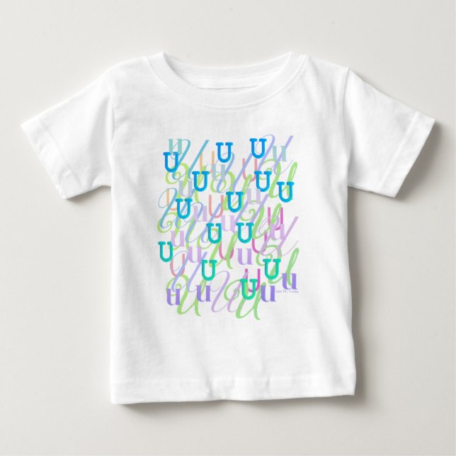 Camiseta De Bebé Confeti de Letras "U" (Anverso)