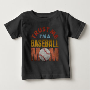 CAMISETA DE BEBÉ CONFÍA EN MÍ SOY UNA MAMÁ DE BÉISBOL