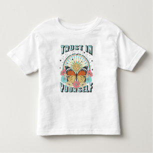 Camiseta De Bebé Confiar en ti mismo   Sol celeste y mariposa