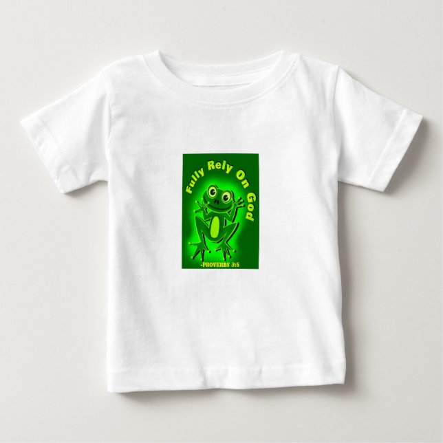 Camiseta De Bebé Confiar plenamente en la rana de Dios (Anverso)