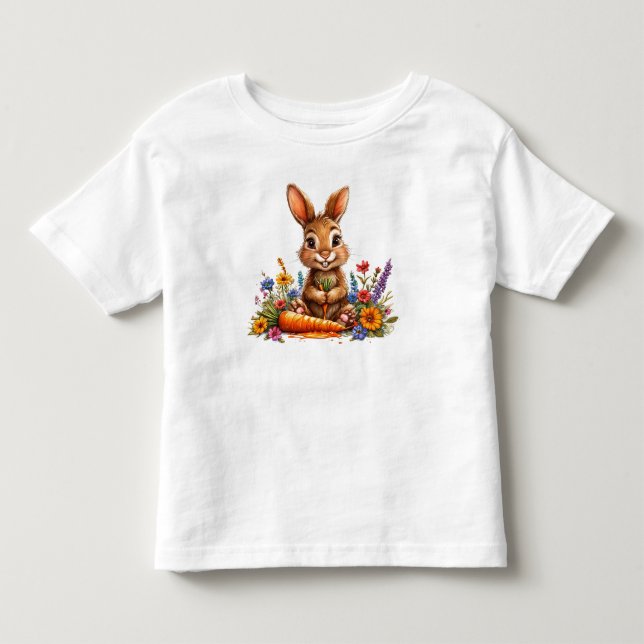 Camiseta De Bebé 🥕🐰 Conjunto de conejo lindo y zanahoria para niñ (Anverso)