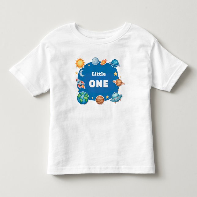 Camiseta De Bebé Conjunto de ilustraciones del círculo espacial (Anverso)