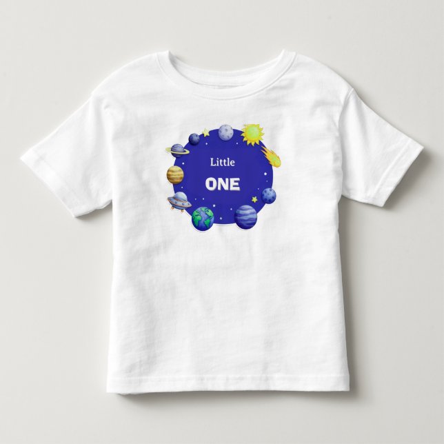 Camiseta De Bebé Conjunto de ilustraciones del círculo espacial (Anverso)