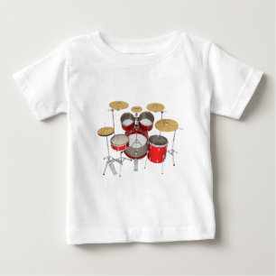 Camiseta De Bebé Conjunto de tambores rojo: