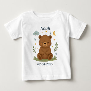 Camiseta De Bebé Conjunto Personalizado para Bebé – Diseño de Oso P