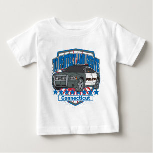 Camiseta De Bebé Connecticut para proteger y servir al auto policia