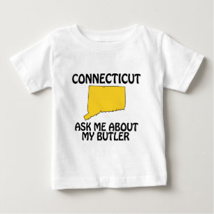 Camiseta De Bebé Connecticut - Pregúntame sobre mi mayordomo