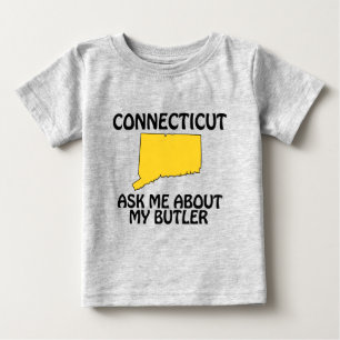 Camiseta De Bebé Connecticut - Pregúntame sobre mi mayordomo