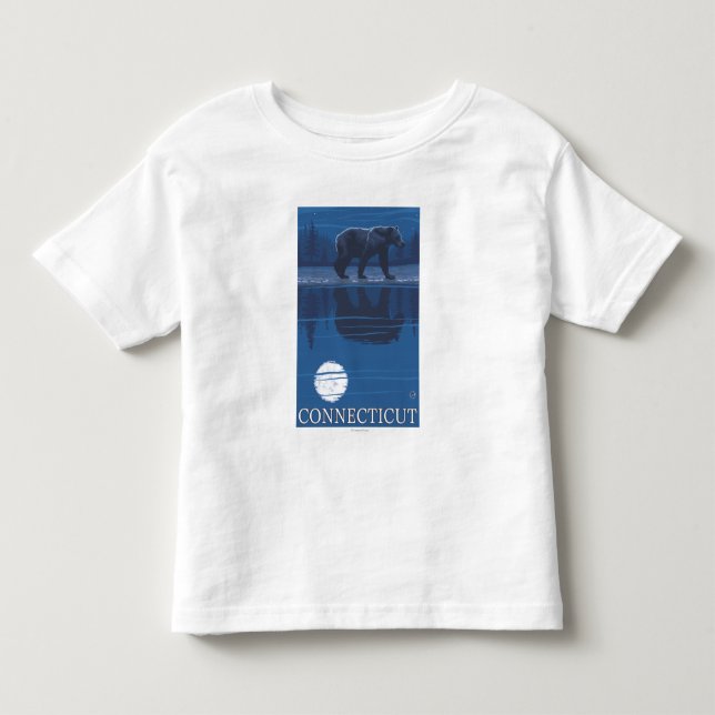Camiseta De Bebé ConnecticutBear en el claro de luna (Anverso)
