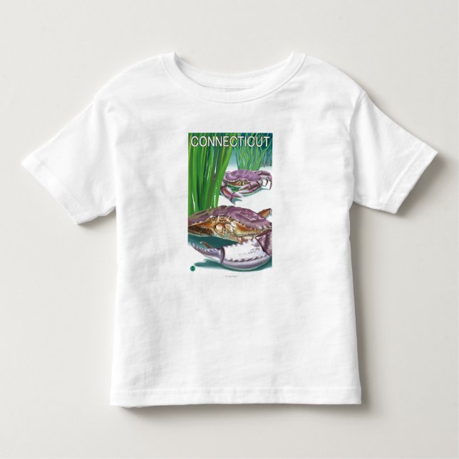 Camiseta De Bebé ConnecticutCrab y pescador (Anverso)