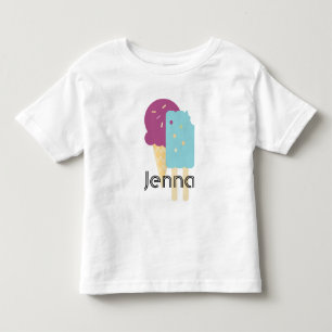 Camiseta De Bebé Cono de helado Cumpleaños Fiesta de verano Nombre