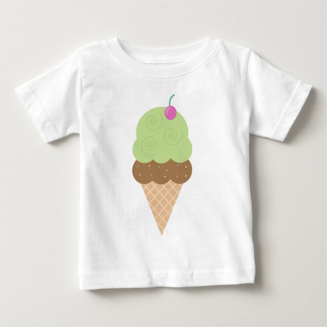 Camiseta De Bebé Cono de helado de la cal (Anverso)