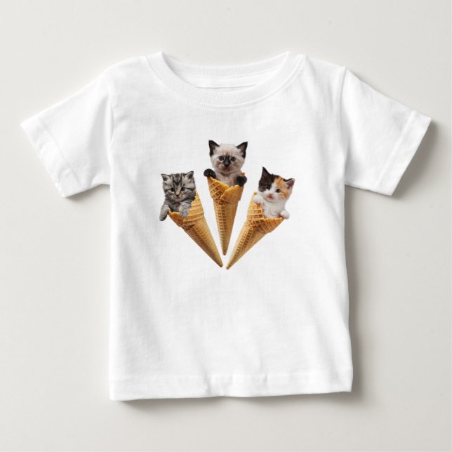 Camiseta De Bebé Conos de gatito lindo (Anverso)