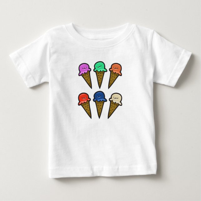 Camiseta De Bebé Conos de Helado (Anverso)