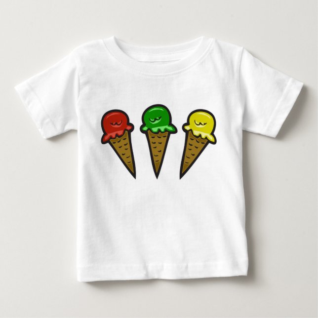 Camiseta De Bebé Conos de Helado #3 (Anverso)