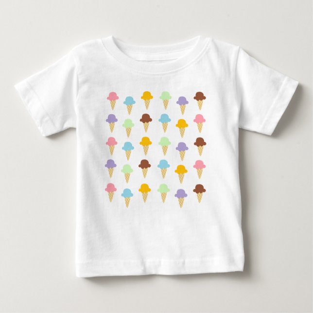 Camiseta De Bebé Conos de helado coloridos (Anverso)