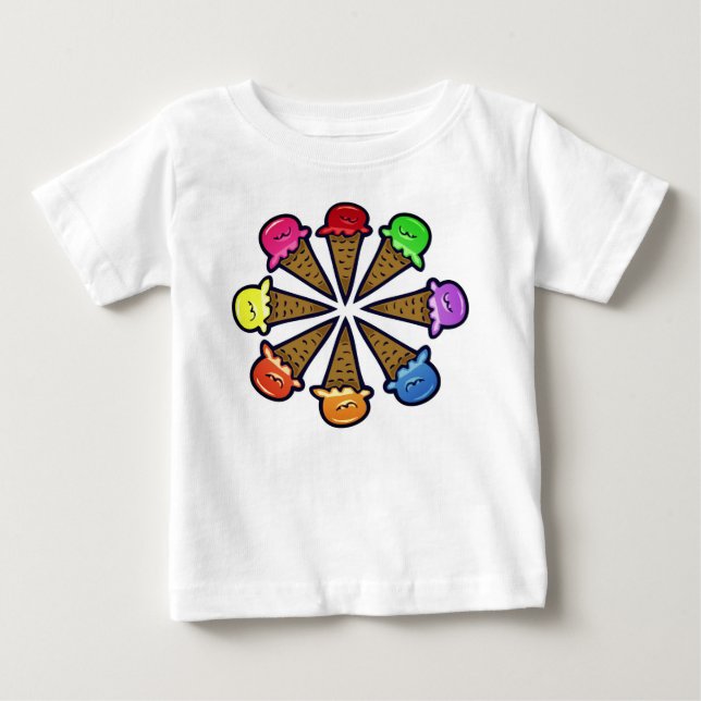 Camiseta De Bebé Conos de helado multicolor nº 2 (Anverso)