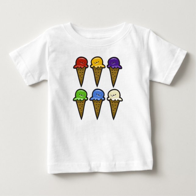 Camiseta De Bebé Conos de Helado No. 6 (Anverso)