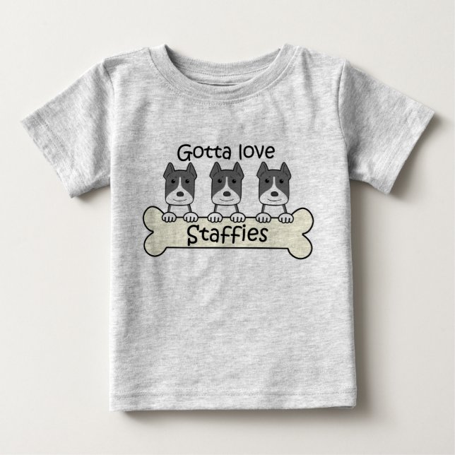 Camiseta De Bebé Consiguió amar Staffies (Anverso)