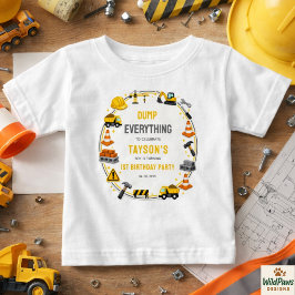 Camiseta De Bebé Construcción 1er Cumpleaños | Fiesta de Camión de 