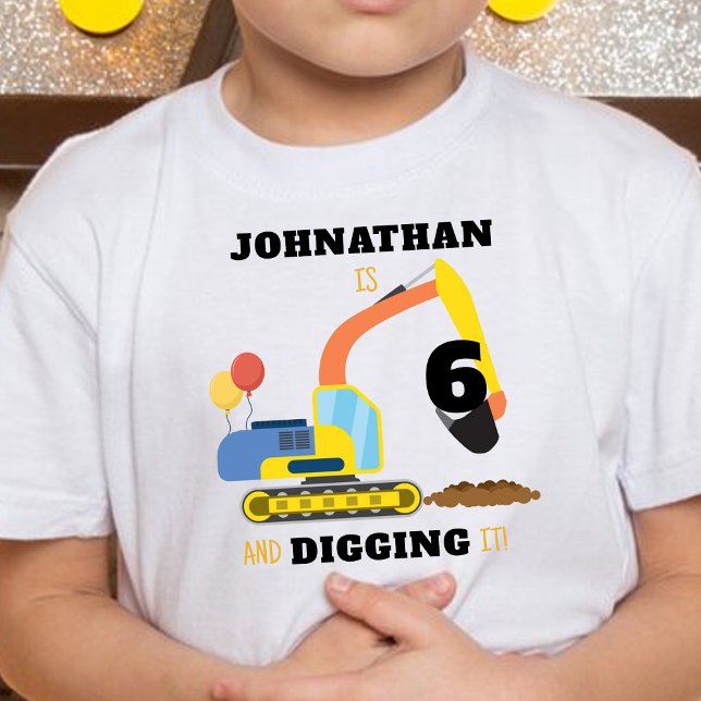 Camiseta De Bebé Construcción 6.º cumpleaños (Subido por el creador)