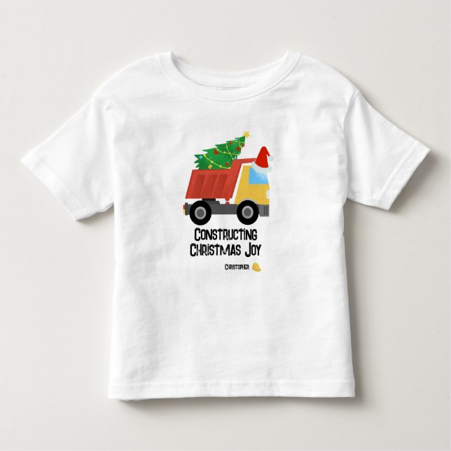 Camiseta De Bebé Construcción de Navidades Alegría Construcción de  (Anverso)