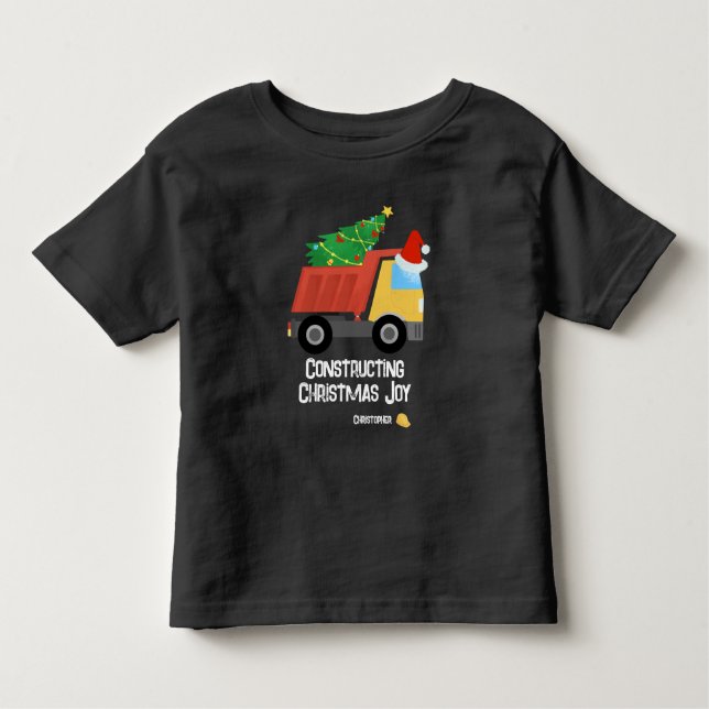 Camiseta De Bebé Construcción de Navidades Alegría Construcción de  (Anverso)