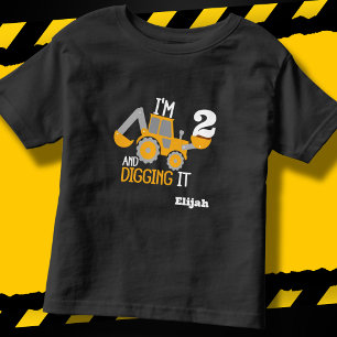 Camiseta De Bebé Construcción Feliz cumpleaños cavar It Age Name v2