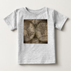 Camiseta De Bebé Continentes del mapa del viejo mundo histórico ant