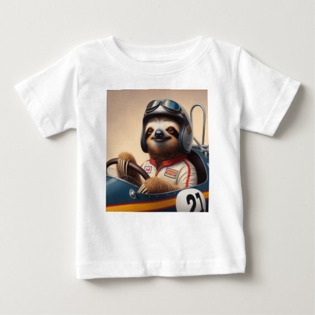 Camiseta De Bebé Controlador de racecar Sloth (Anverso)