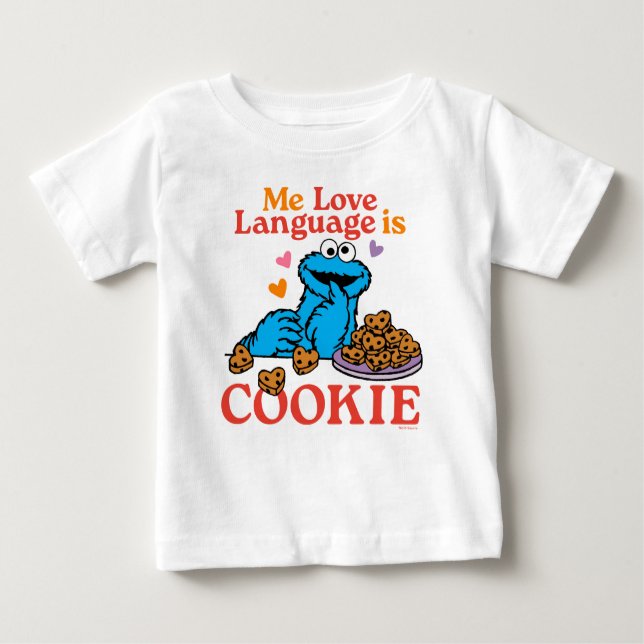 Camiseta De Bebé Cookie Monster | Cita el día de San Valentín (Anverso)