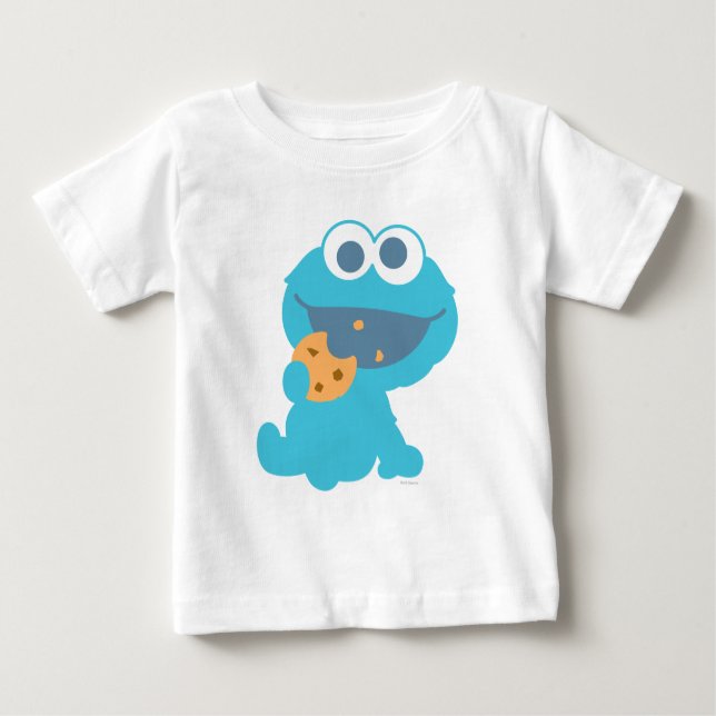 Camiseta De Bebé Cookie Monster Eating Cookie (Anverso)