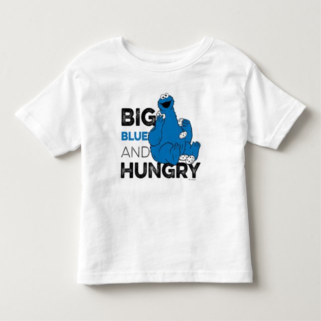 Camiseta De Bebé Cookie Monster | Gran Azul y Hambre (Anverso)