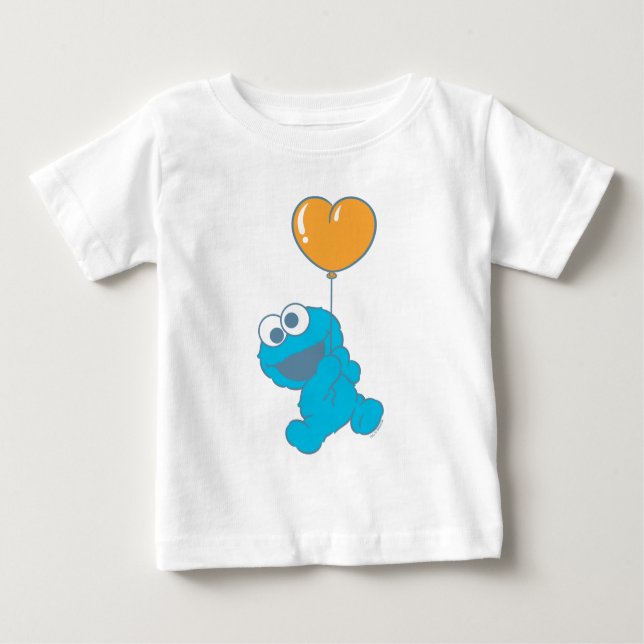 Camiseta De Bebé Cookie Monster Heart Balloon (Anverso)