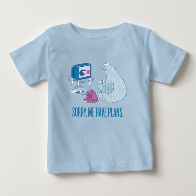 Camiseta De Bebé Cookie Monster | Lo Siento, Tengo Planes (Anverso)