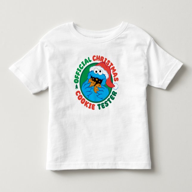 Camiseta De Bebé Cookie Monster | Navidades oficiales Cookie Tester (Anverso)