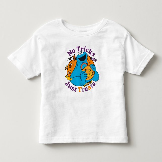 Camiseta De Bebé Cookie Monster | No hay trucos que solo trate (Anverso)