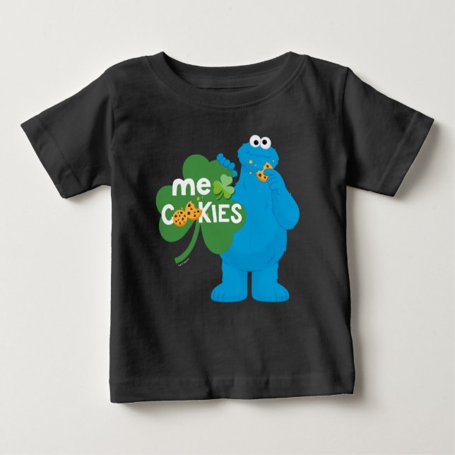 Camiseta De Bebé Cookie Monster | Shamrock Love (Anverso)