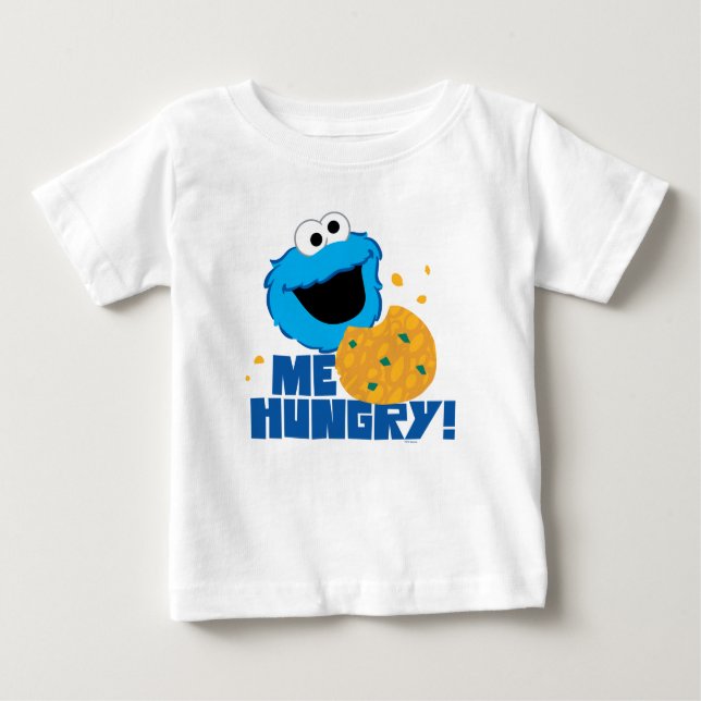 Camiseta De Bebé Cookie Monster | ¡Tengo Hambre! (Anverso)
