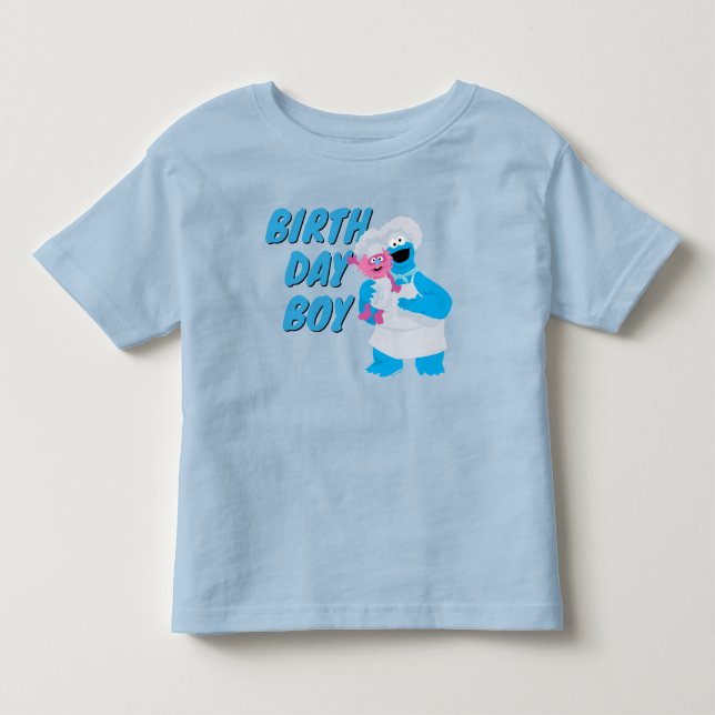 Camiseta De Bebé Cookie Monster y Gonger Birday Boy (Anverso)