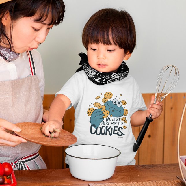 Camiseta De Bebé Cookie Monster | Yo solo aquí para las galletas (Subido por el creador)