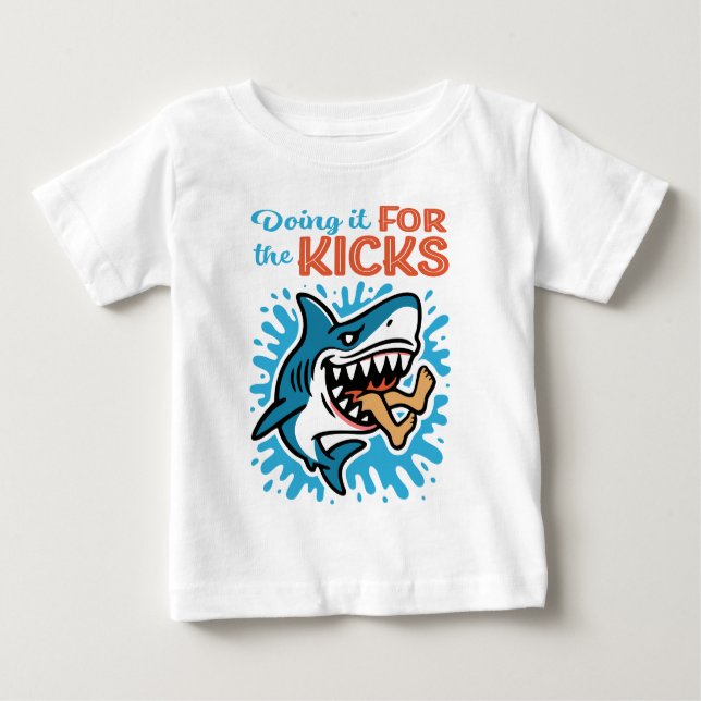 Camiseta De Bebé Cool Blue Shark for Kicks (Anverso)