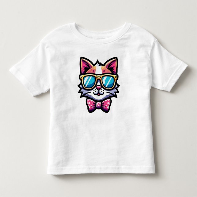 Camiseta De Bebé Cool Cat with Sunglasses – Toddler kids T-Shirt (Anverso)