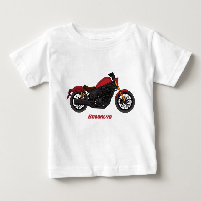 Camiseta De Bebé Cool cruiser style motorcycle  (Anverso)