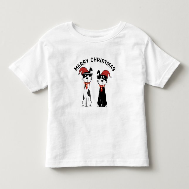Camiseta De Bebé Cool Dog Feliz Navidad (Anverso)