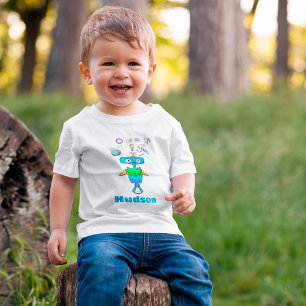 Camiseta De Bebé Cool Kids Robot Learning From Reading Personalized