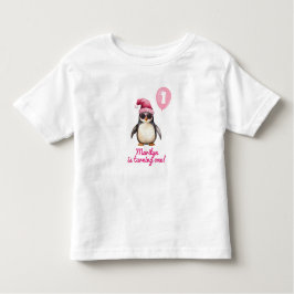 Camiseta De Bebé Cool Pink Winter Penguin