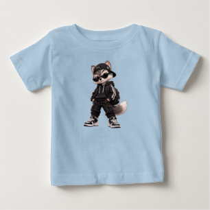 Camiseta de bebé Cool Raccoon Streetwear Gafas de